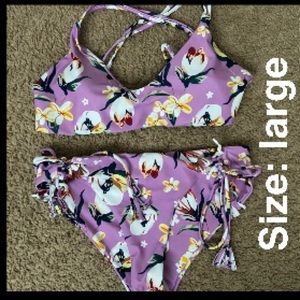 Floral purple bikini